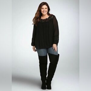Torrid Black Lace Blouse